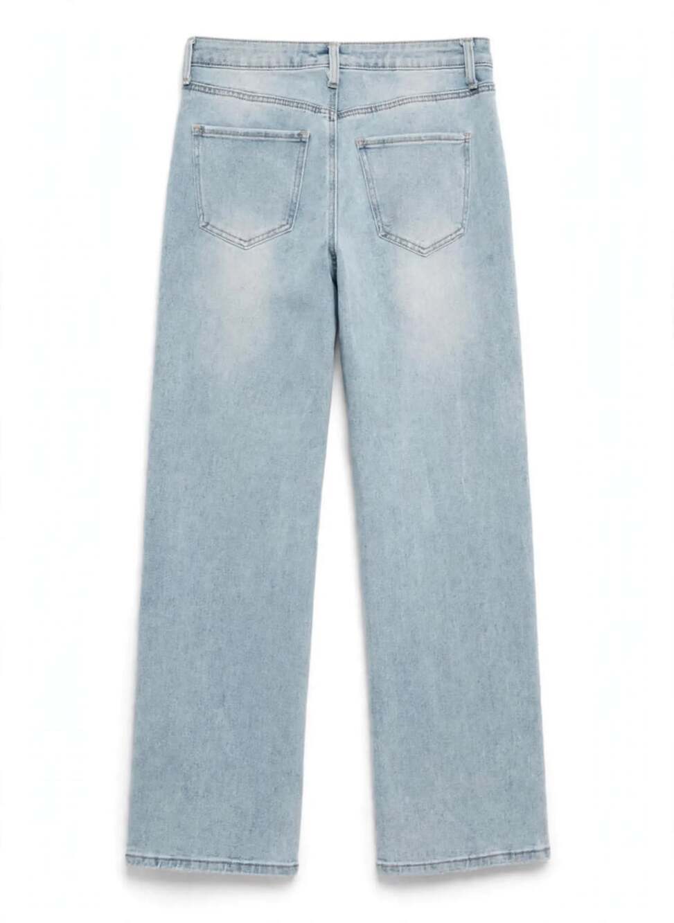 Light Wash Wide Leg Jeans Straight Baggy Clean No Distressing - Size M / 28 - Picture 4 of 7